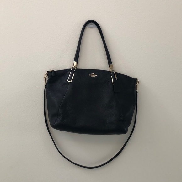 EUC large coach navy tote bag gold hardware - Picture 1 of 7